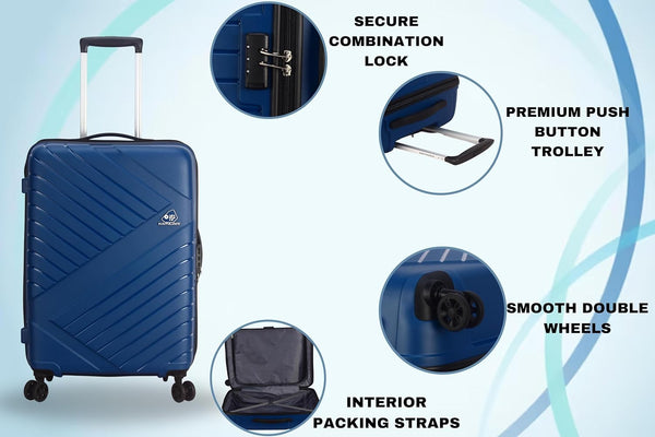 Kamiliant by American tourister Wayfarer Large Check-in Suitcase 8 Wheels Navy Blue (79 cm)