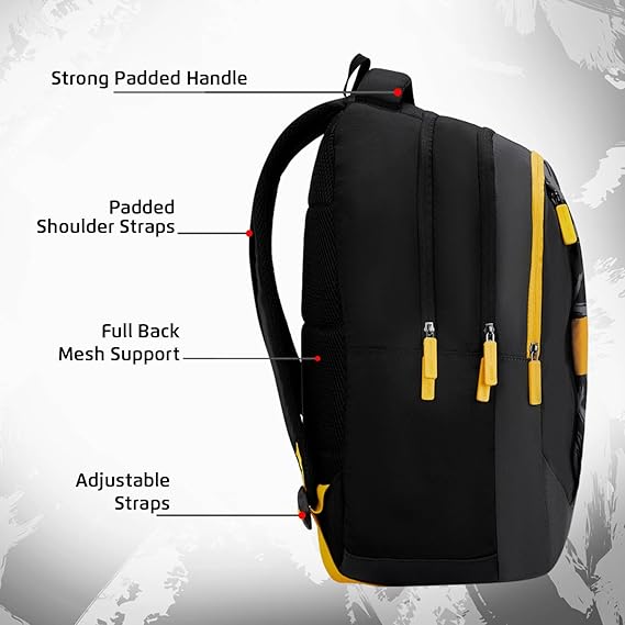 Safari Triplex 01 Casual Backpack with 37L capacity with Armor Base, 3 Compartments, Bottle Holder Pocket, Front Pocket, 8 inch side pocket, Improved back & shoulder straps,Printed School Bag for Boys and Girls, College Backpack, Office Bag, Travel Bag