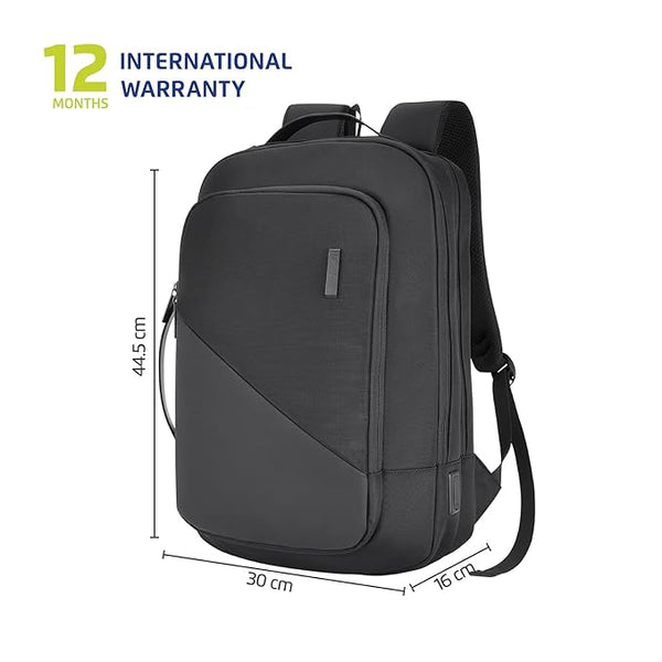 Safari SELECT 19L SAGE Formal Backpack, 17 Inch Laptop Pocket, Premium Fabric, Dedicated Tech Compartment, Water Resistant, USB Charging, Laptop & Tablet Bag, Backpack for Men & Women, Black