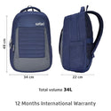 Safari Spade 01 Formal Laptop Backpack with 34L capacity Rain cover, Antitheft Pocket, 3 Compartments, Front Pocket, Smart Trolley Sleeve, Sturdy handle, Office Bag, College Backpack, Travel Bag, School Bag