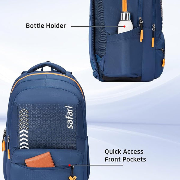 Safari Bonus 37L Casual Backpack with Armor Base, with detachable Free Sling Bag, Side Bag, Bottle Holder, Front Pocket, File Holder, School & College Bags, Office Bag, Travel Bag