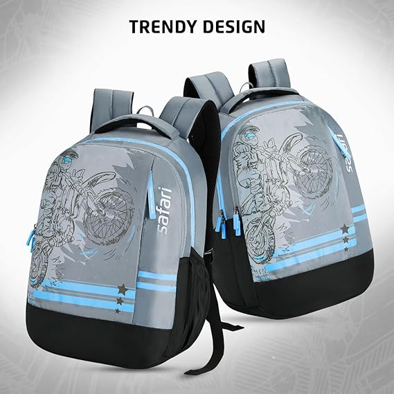 Safari Duplex 04 Casual Backpack with 32 L Armor Base, 2 Compartments, Bottle Holder, Front Pocket, 8 inch side pocket,Improved  back & Shoulder Straps,Printed School Bag for Boys and Girls, College Backpack, Office Bag, Travel Bag