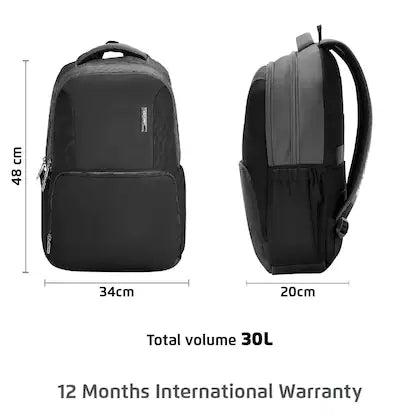 Safari Ace 30L Formal Laptop Backpack with Raincover, Antitheft Pocket, 2 Compartment, Front Pocket, Smart Trolley Sleeve, Office Bag, College Backpack, Travel Bag, School Bag