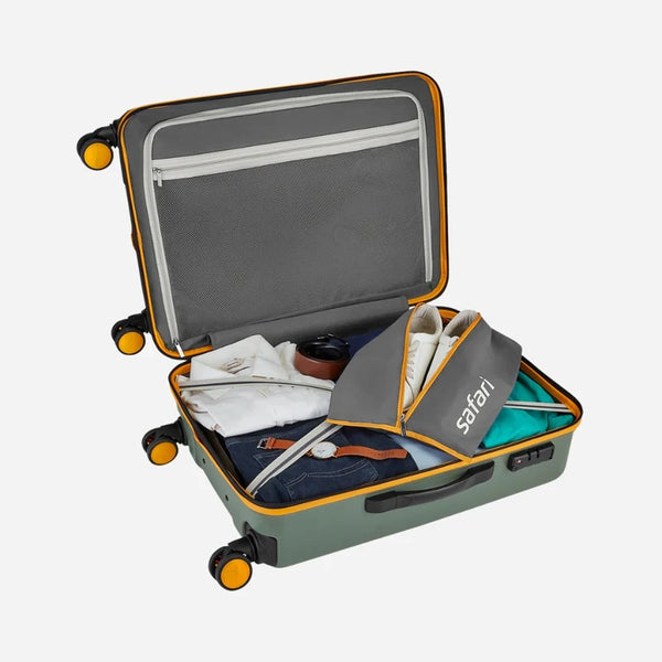 Safari Defender Polycarbonate Trolley Bag with TSA lock and Dual Wheels