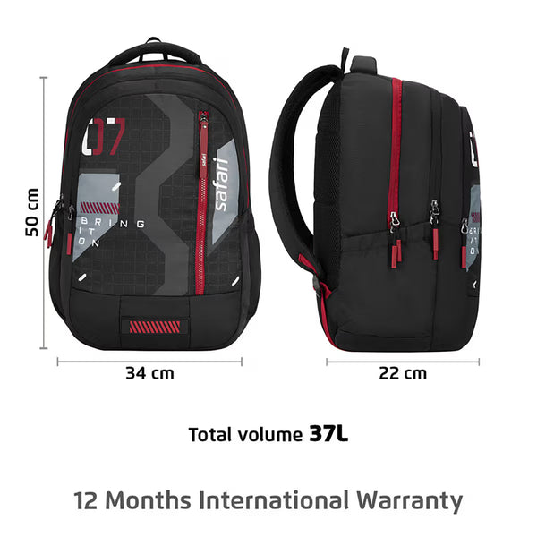 Safari Bonus 37L Casual Backpack with Armor Base, with Detachable Free Sling Bag, Side Bag, Bottle Holder, Front Pocket, File Holder, School & College Bags, Office Bag, Travel Bag