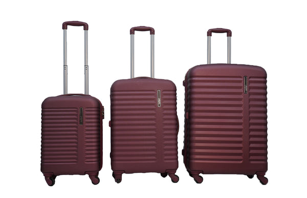 Safari Combo bag (Set of 3) 4 Wheels Lightweight Hard Luggage With TSA Lock pack of 3 Maroon