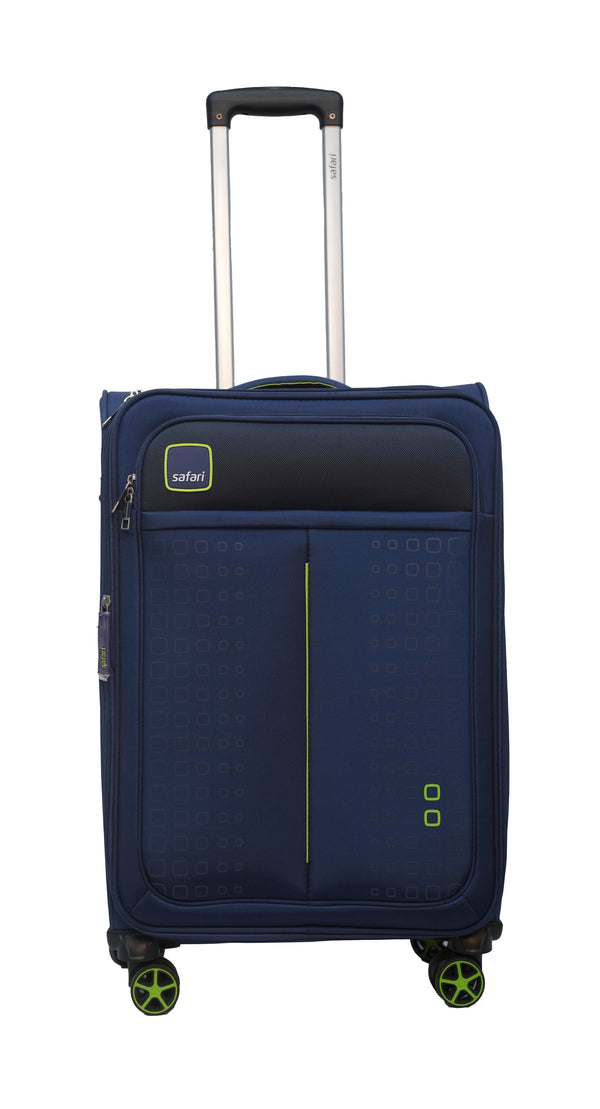 Safari Large check-in Suitcase (81 cm) 8 Wheels expandable soft luggage Blue