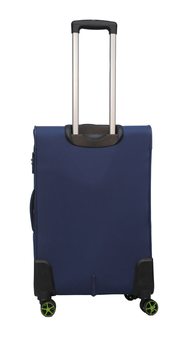 Safari Medium check-in Suitcase (71 cm) 8 Wheels expandable soft luggage Blue