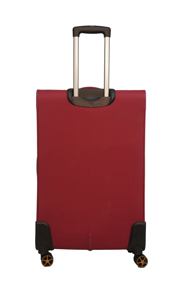Safari Large Medium Check-in Suitcase (71 cm) 8 Wheels expandable soft Maroon