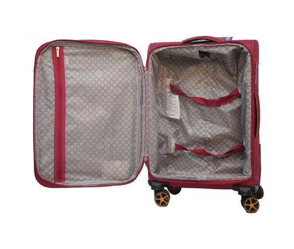 Safari Small Cabin Suitcase (59 cm) 8 Wheels expandable soft luggage Maroon