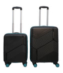 Safari TSA Combo Set of 2 Suitcase 8 Wheels - 5 year international warranty Hard Luggage TSA Lock Pack of 2 - Black
