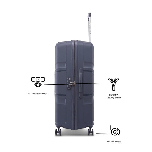 American tourister Kross Plus Spinner Hard Cabin Luggage bag (55 cm) Black - Genx Bags Online