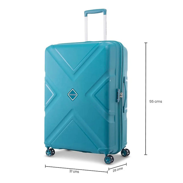 American tourister Kross Plus Spinner Hard Cabin Luggage bag (55 cm) Green - Genx Bags Online