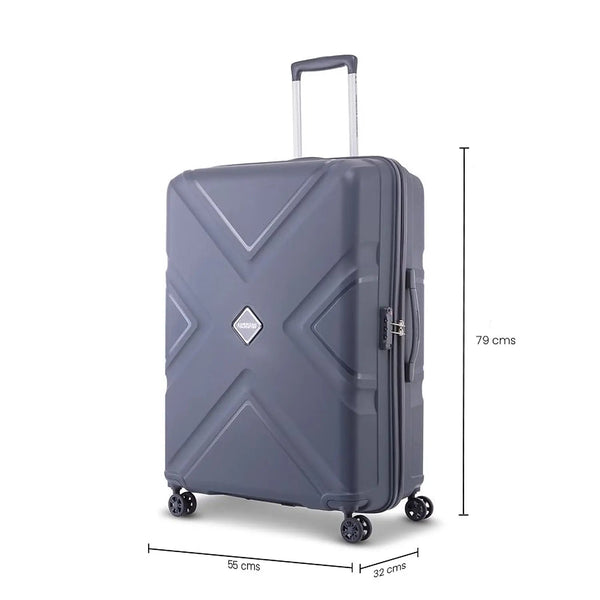 American tourister Kross Plus Spinner Large Suitcase Bag (79 cm) Black - Genx Bags Online