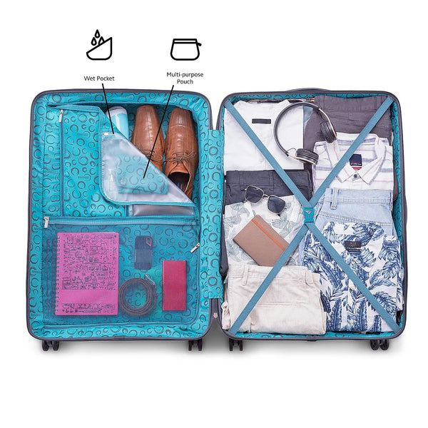 American tourister Kross Plus Spinner Large Suitcase Bag (79 cm) Black - Genx Bags Online