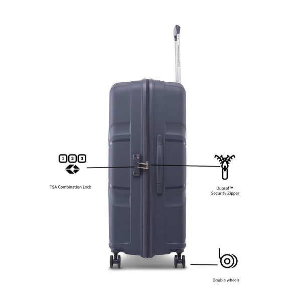 American tourister Kross Plus Spinner Medium Suitcase bag (68 cm) Black - Genx Bags Online