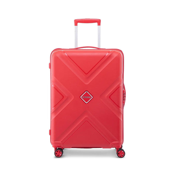 American tourister Kross Plus Spinner Medium Suitcase bag (68 cm) Red - Genx Bags Online