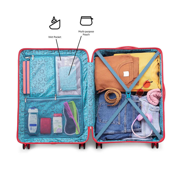 American tourister Kross Plus Spinner Medium Suitcase bag (68 cm) Red - Genx Bags Online