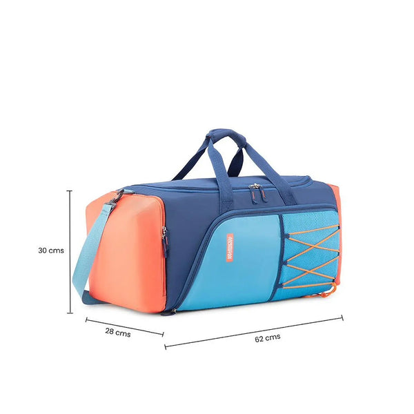 American tourister Zino Duffle Medium Bag (62 cm) Blue Orange - Genx Bags Online