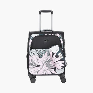 Genie Bahamas Soft Luggage- Black 57 CM - Genx Bags Online