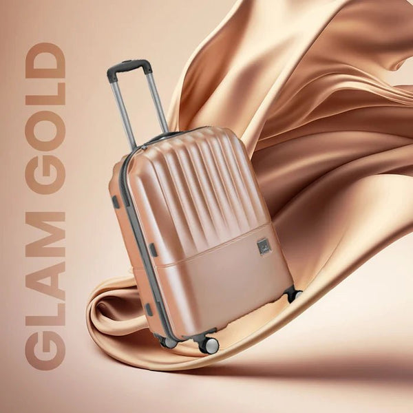Genie Glam Hard Luggage- Gold 79 CM - Genx Bags Online
