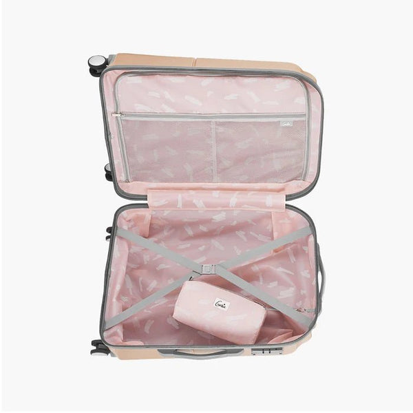 Genie Glam Hard Luggage- Gold 79 CM - Genx Bags Online