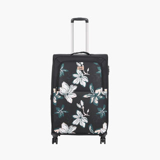 Genie Lily Soft Luggage Cabin Bag 57 (CM) Black - Genx Bags Online
