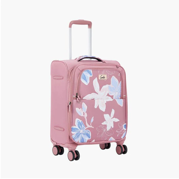 Genie Lily Soft Luggage Cabin Bag 57 (CM) Pink - Genx Bags Online