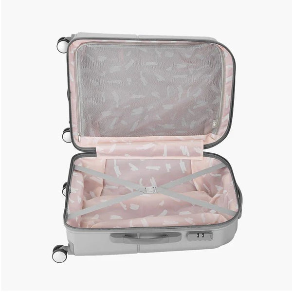 Genie Palm Hard Luggage- Silver 79 CM - Genx Bags Online
