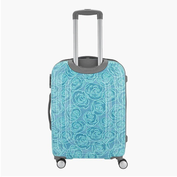 Genie Rose Hard Luggage- Cyan 55 CM - Genx Bags Online