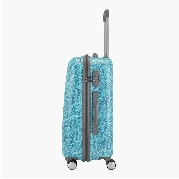 Genie Rose Hard Luggage- Cyan 55 CM - Genx Bags Online