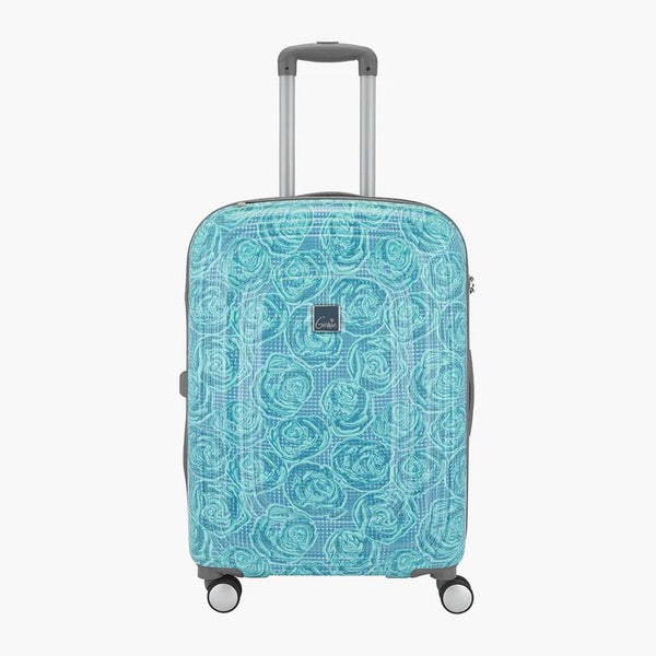 Genie Rose Hard Luggage- Cyan 55 CM - Genx Bags Online