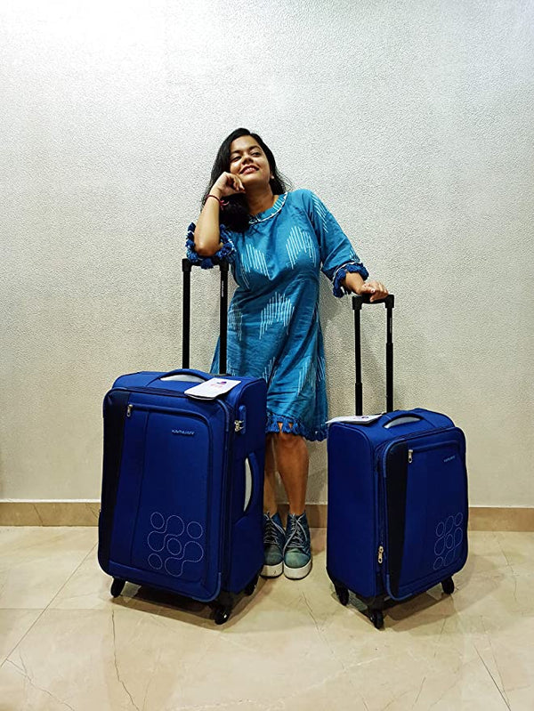 KAMILIANT by AMERICAN TOURISTER KAMPALA Set of 2 fabric Small Medium and Large 4w Soft sided trolley Luggage - Genx Bags Online