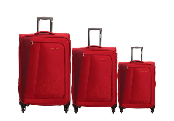 KAMILIANT by AMERICAN TOURISTER KAMPALA Set of 3 fabric Small Medium and Large 4w Soft sided trolley Luggage - Genx Bags Online