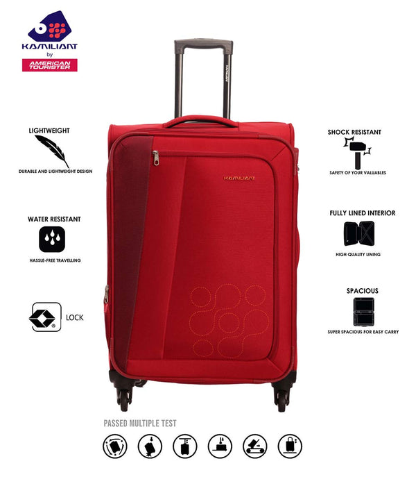 KAMILIANT by AMERICAN TOURISTER KAMPALA Set of 3 fabric Small Medium and Large 4w Soft sided trolley Luggage - Genx Bags Online