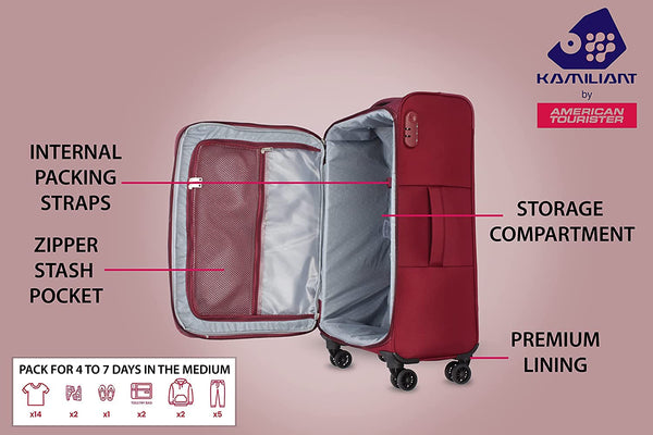 Kamiliant By American Tourister Vector (Soft) Check In (68 CM) - Genx Bags Online