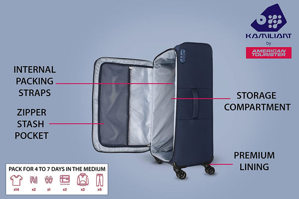 Kamiliant By American Tourister Vector (Soft) Check In (68 CM) - Genx Bags Online