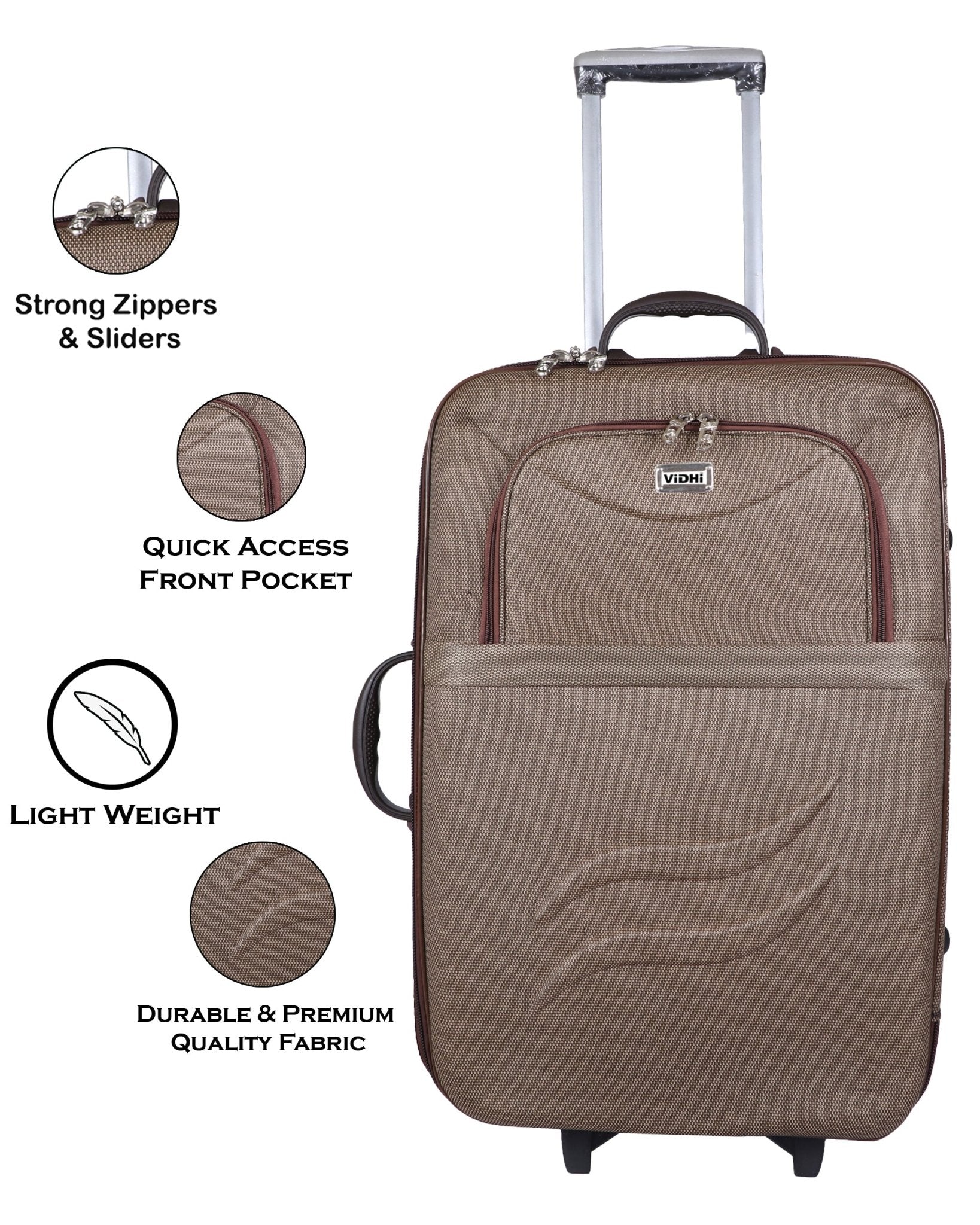 Spend Travel Luggage Medium Cabin Luggage bag (51cm)Travel bag Trolley Two  Wheel And Number Lock Expandable Cabin & Check-in Set 3 Wheels - 20 inch  Brown - Price in India | Flipkart.com