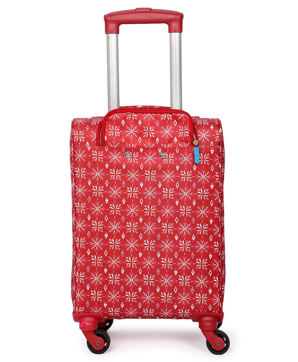 Novex Disney Frozen Red Original Soft Sided Polyester Kids Trolley Bag for Travel with 4 Wheels - Genx Bags Online