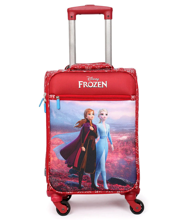 Novex Disney Frozen Red Original Soft Sided Polyester Kids Trolley Bag for Travel with 4 Wheels - Genx Bags Online