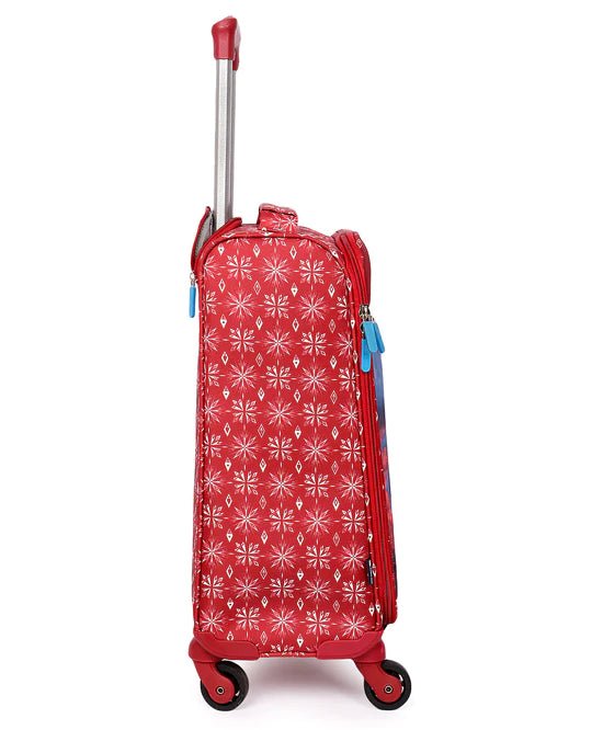 Novex Disney Frozen Red Original Soft Sided Polyester Kids Trolley Bag for Travel with 4 Wheels - Genx Bags Online