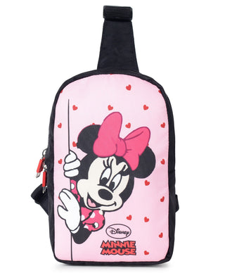 Novex Disney Kids Minnie Mouse Polyester Crossbody Small Shoulder Chest Travel Personal Pocket Bag - Pink - Genx Bags Online