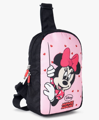Novex Disney Kids Minnie Mouse Polyester Crossbody Small Shoulder Chest Travel Personal Pocket Bag - Pink - Genx Bags Online