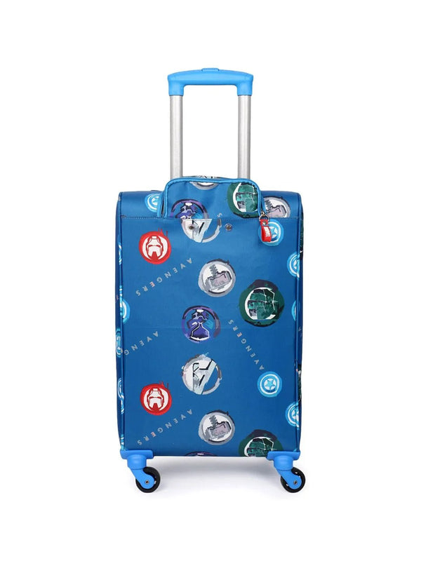 Novex Marvel Avengers Blue Original Soft Sided Polyester Kids Trolley Bag for Travel with 4 Wheels - Genx Bags Online