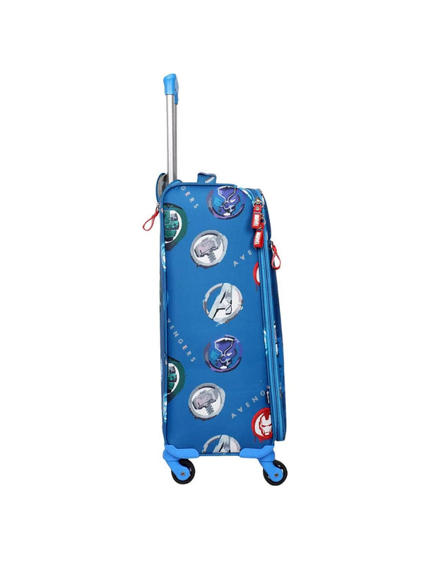 Novex Marvel Avengers Blue Original Soft Sided Polyester Kids Trolley Bag for Travel with 4 Wheels - Genx Bags Online
