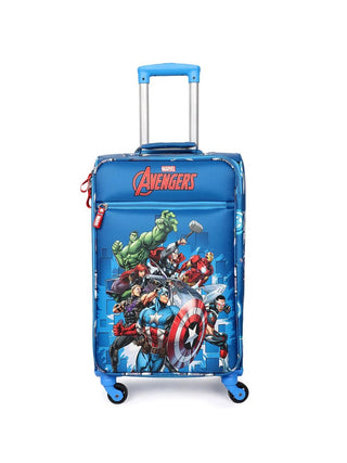 Novex Marvel Avengers Blue Original Soft Sided Polyester Kids Trolley Bag for Travel with 4 Wheels - Genx Bags Online