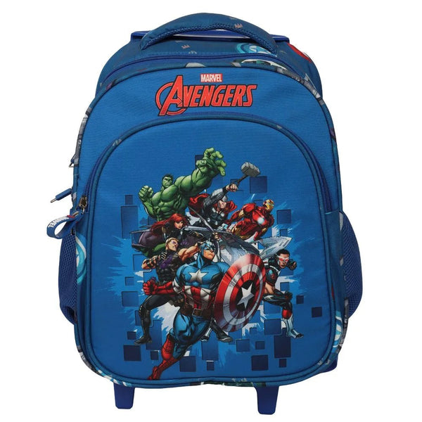 Novex Marvel Avengers Original Kids Backpack Trolley with 2 Wheels (Blue) / Kids Backpack / Kids School Bag - Genx Bags Online