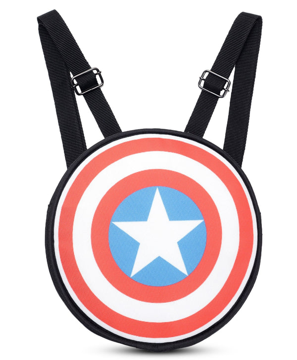 NOVEX Marvel Original Captain America Round Backpack Bag with Adjustable Strap - Blue - Genx Bags Online
