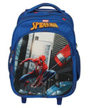 Novex Marvel Original Spider Man Kids Backpack Trolley with 2 Wheel Kids School Bag Blue - Genx Bags Online