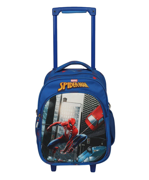 Novex Marvel Original Spider Man Kids Backpack Trolley with 2 Wheel Kids School Bag Blue - Genx Bags Online